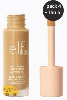 e.l.f. Halo Glow Liquid Filter Tan 5 Pack 4 Radiant Skin Makeup Booster
